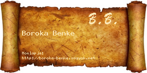 Boroka Benke névjegykártya